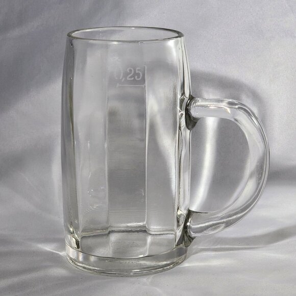 Vintage German Beer Mug Sachsische Glasfabrik 0.25L Sm Glass Mug for Stein Lid - Picture 2 of 8